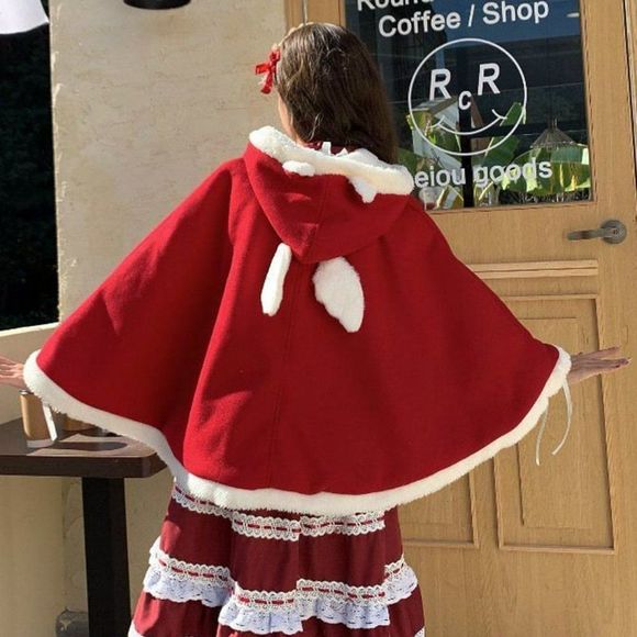 Little Angel Kitty Cat Plush Poncho Cape - Picture 5 of 7